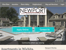 Tablet Screenshot of newportapartmentswichita.com